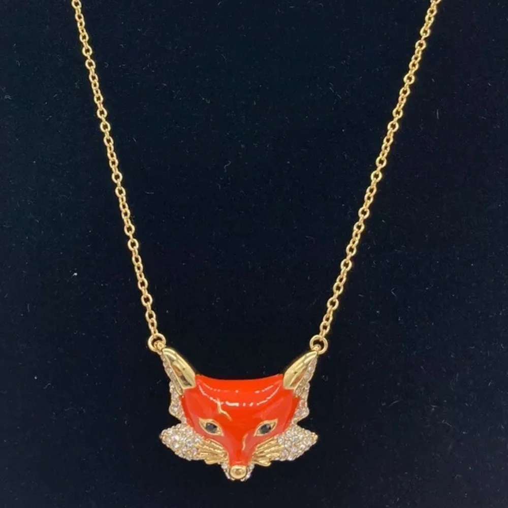 Kate Spade Authentic Orange 12k Gold-plated Into The Woods' Foxy Necklace